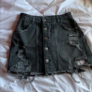 Free People Destroyed Skirt